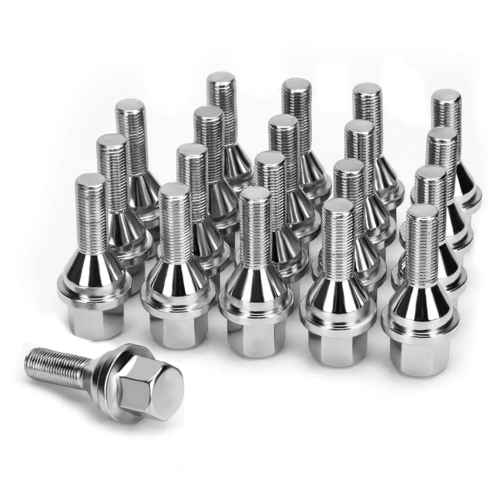 12x1.25 Wheel Lug Bolts for OEM Stock Wheel Lug Bolts,19mm hex for Jeep Renegade Cherokee Compass, 20 Pcs ET Wheel Studs