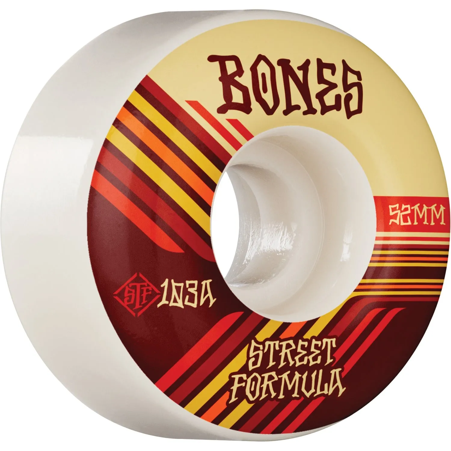 BONES WHEELS STF V4 RETROS SKATEBOARD WHEELS - 52mm 103a (SET OF 4)