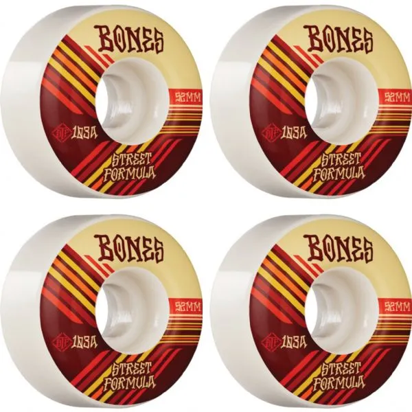 BONES WHEELS STF V4 RETROS SKATEBOARD WHEELS - 52mm 103a (SET OF 4)