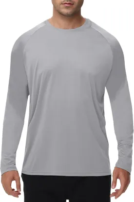 Long Sleeve Shirts for Men - Quick Dry Moisture Wicking UV UPF Sun Protection T-Shirts for Fishing Workout Swim